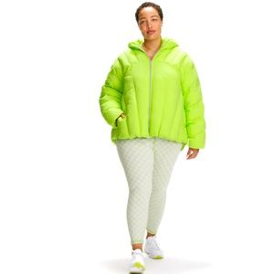Fabletics Lime Green Quilted Hooded Puffer Jacket